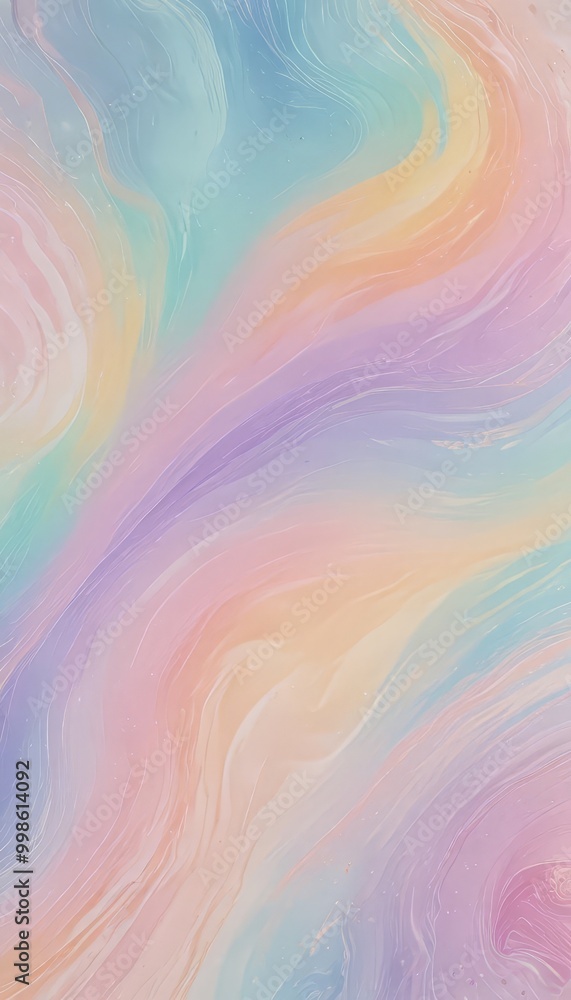 Poster a vibrant abstract pattern with swirling, multicolored lines and curves, creating a sense of movement and fluidity The colors used are predominantly pastel shades of pink,