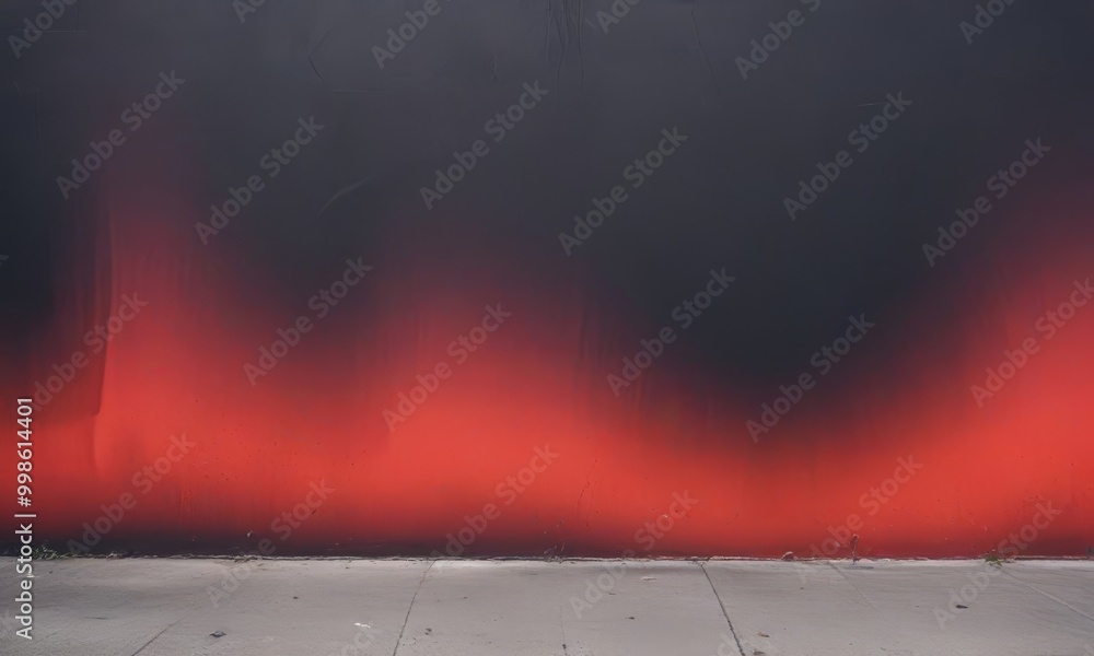 Poster a dark, shadowy wall with a gradient of red and black colors, creating a sense of depth and movement