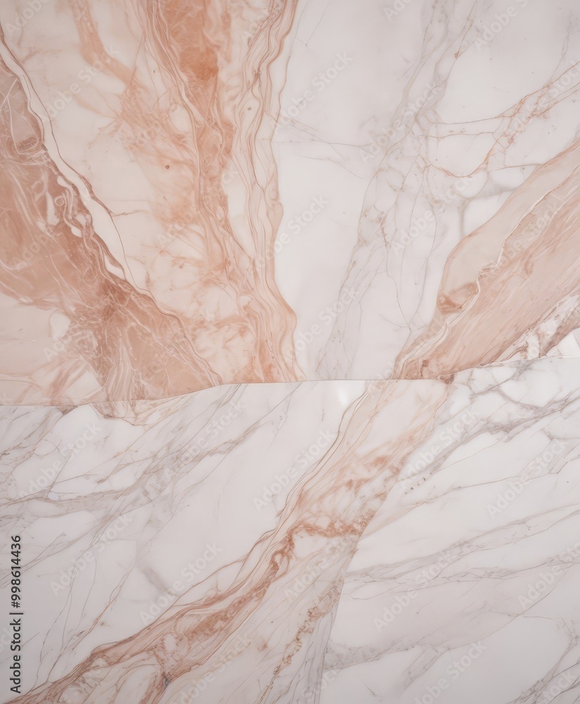 Poster a close-up view marble surface with a textured, marbled pattern in shades of white and peach