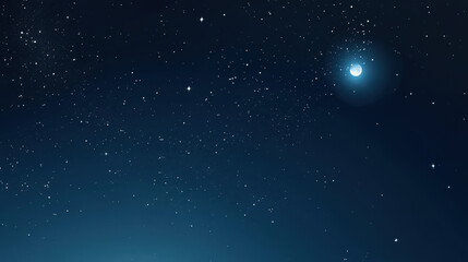 Fototapeta premium A serene night sky filled with twinkling stars and a glowing moon. Perfect for themes of tranquility, nature, and the vastness of space