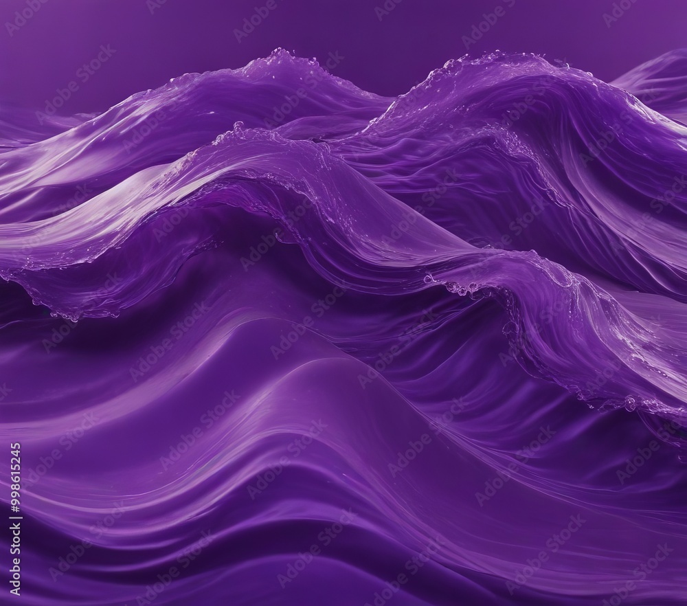 Poster a wave with a purple hue, featuring a smooth, flowing texture and a sense of movement