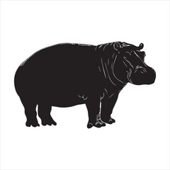 rhino on white background cartoon, animal, vector, illustration, mammal, wild, hippo, rhino, wildlife, bear, nature, zoo, hippopotamus, rhinoceros, art, fun, safari, drawing, comic, elephant, animals,