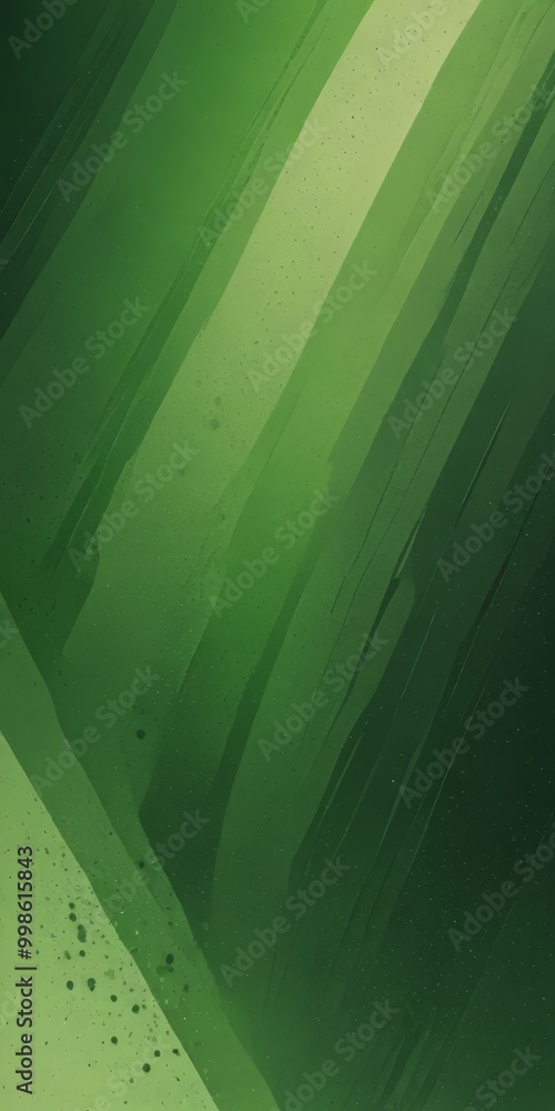 Poster a vibrant abstract composition with diagonal lines and splashes of green, creating a dynamic and visually striking effect