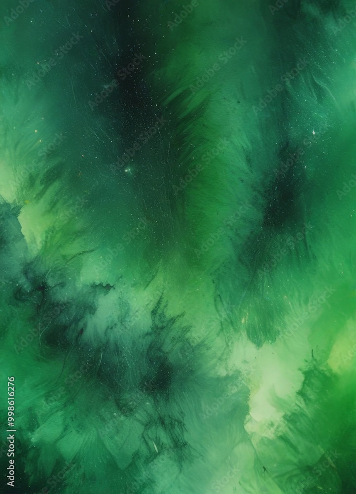 Poster a vibrant abstract representation swirling, green-tinted fluid, with a sense of movement and dynamis