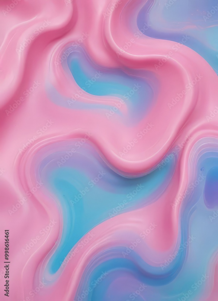 Aufkleber a vibrant abstract pattern with pink and blue swirls and curves, creating a dynamic and visually captivating composition