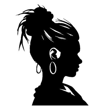 recommend clip art: 
                    Messy Bun Girl silhouette vector illustration