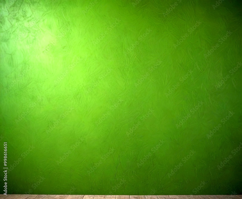 Poster A green wall with a textured surface, featuring a subtle pattern of lines and swirls
