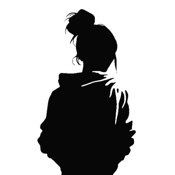 recommend clip art: 
                    Messy Bun Girl silhouette vector illustration