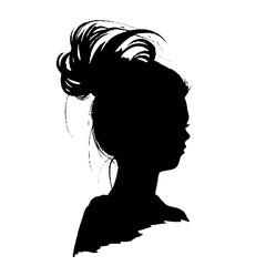 
Messy Bun Girl silhouette vector illustration