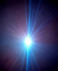 Obraz premium A bright, blue star shines against a dark background, creating a striking visual effect