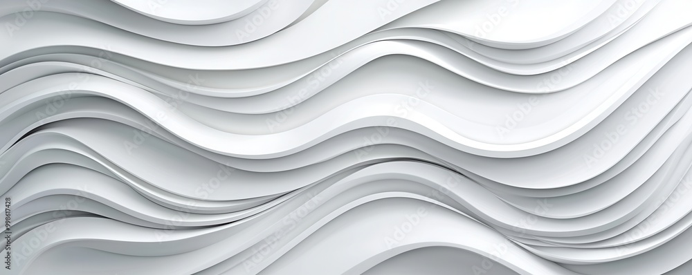 Sticker abstract white wave pattern.