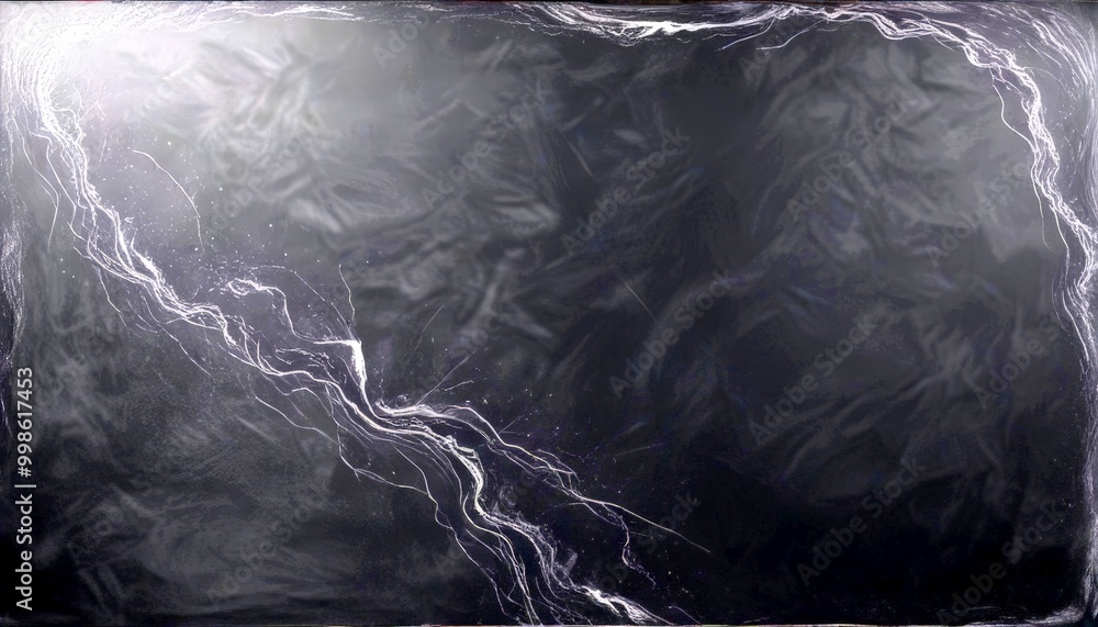 Poster a dark, abstract painting with a sense of movement and energy, featuring a dark background and white