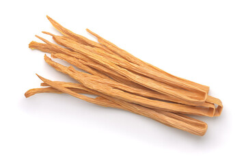 Top view of dried  yuba tofu skin sticks