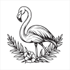 Flamingo vector art illustration