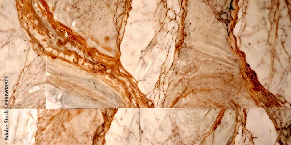 Poster Marble flooring with a subtle pattern of swirls and curves, in a light beige color