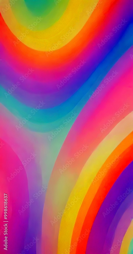 Poster a vibrant abstract background with a gradient of pastel colors, including pink, blue, green, and yel