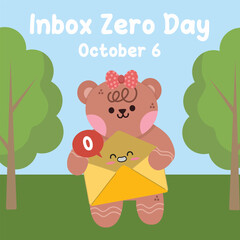 Fototapeta premium Inbox Zero Day. Suitable for flat design graphic illustration for social media ads, flyer design, flat illustration, banner, template, poster, greeting card, etc