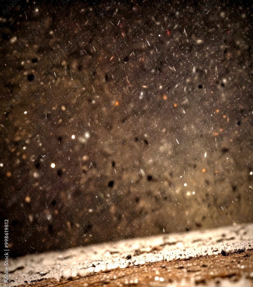 Aufkleber A dark, blurry surface with small particles or specks scattered across it, creating a sense of movement and randomness