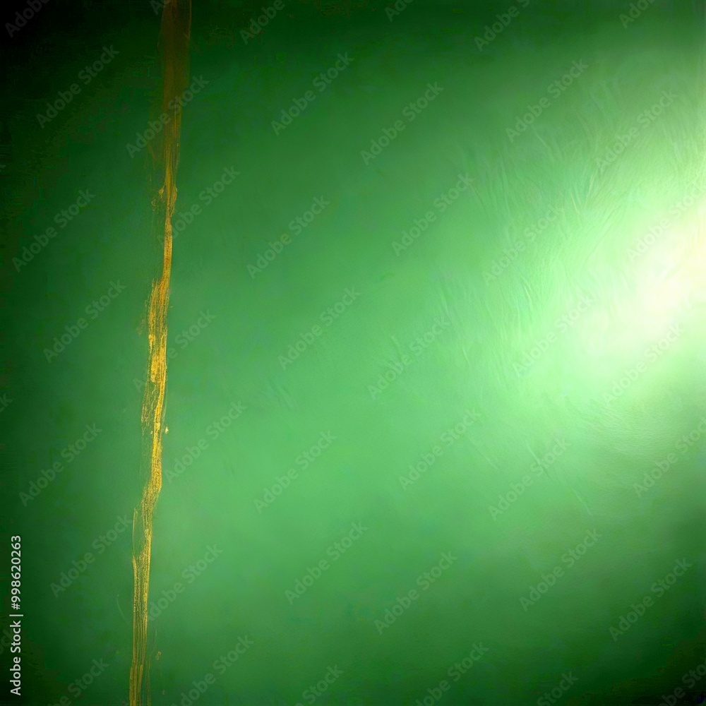 Fototapete a dark green wall with a vertical crack running along the left side, creating a sense of depth and texture
