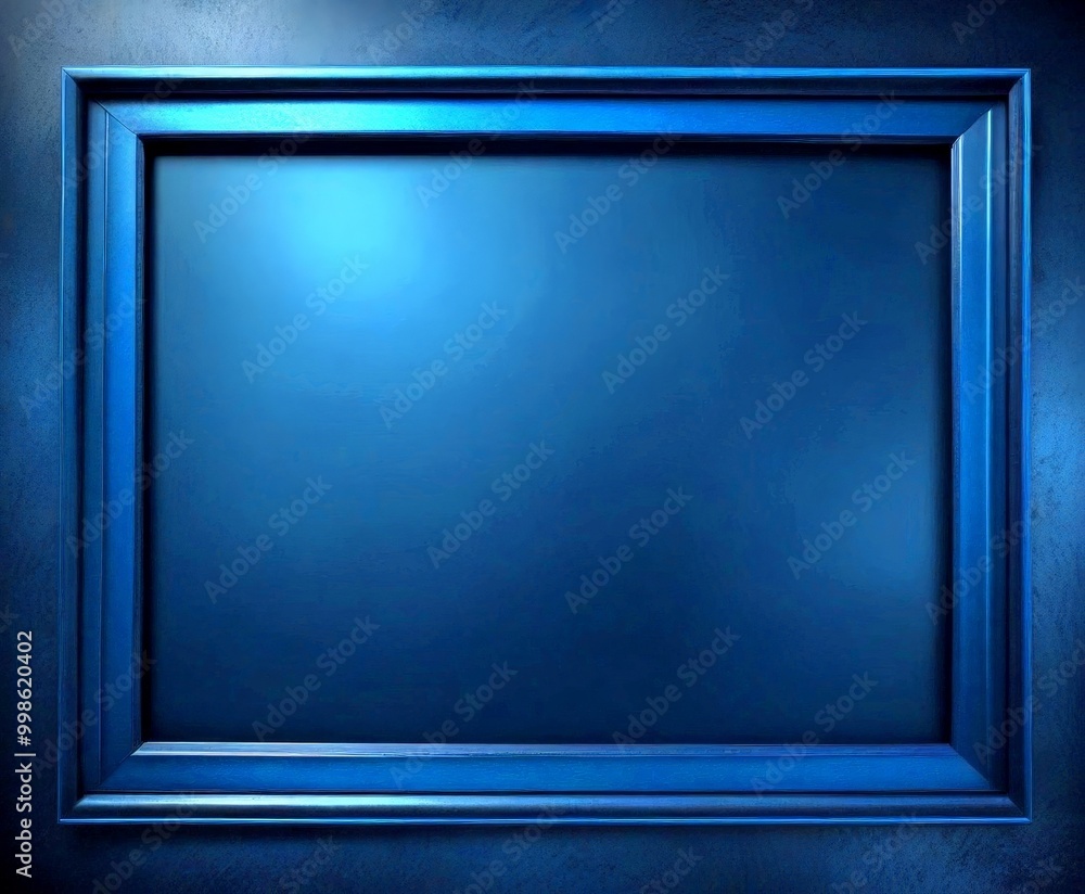 Poster A dark blue rectangular frame with a dark blue border is centered against a dark blue background