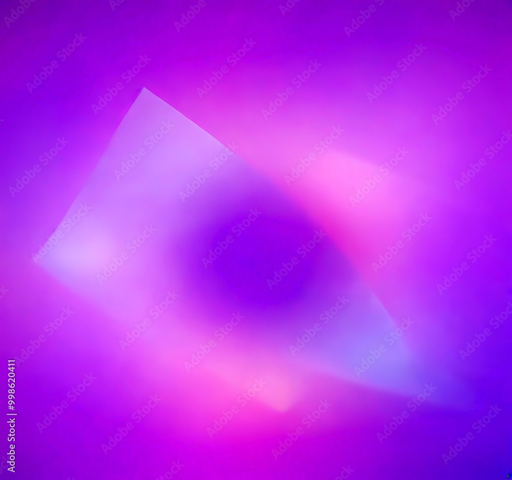 Poster a blurred, abstract representation purple and pink gradient, with a central, indistinct shape that appears to be a triangle or a similar form