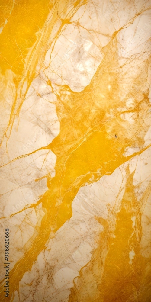 Poster a close-up view marble surface with a textured and intricate pattern of yellow and white marble