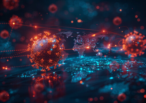 covid 19 background on virus theme