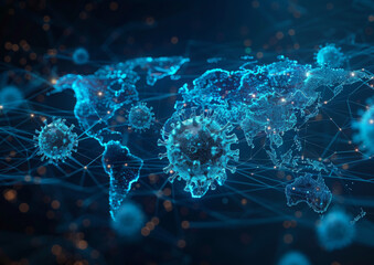 covid 19 background on virus theme