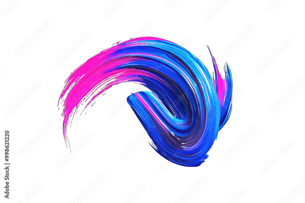 Poster a vibrant swirl of blue and pink paint, creating a dynamic and abstract visual effect for artistic d
