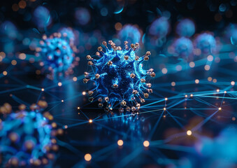 covid 19 background on virus theme