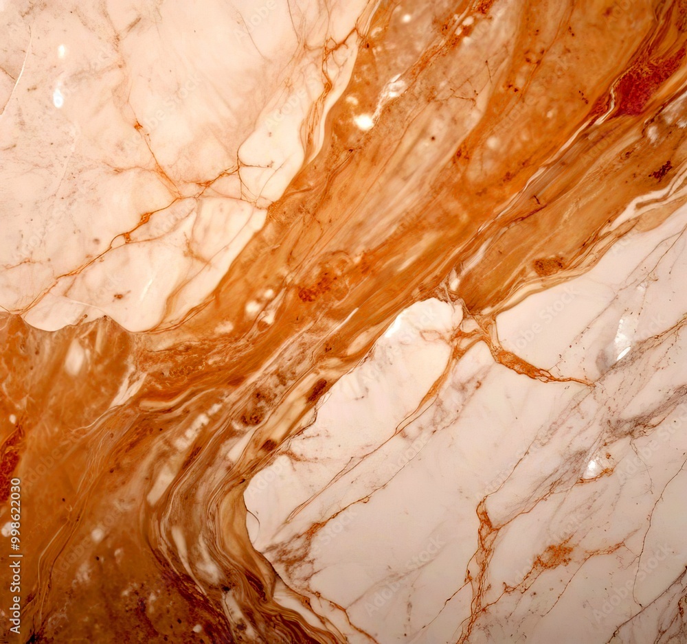 Leinwandbilder Marble with a swirling pattern of light and dark brown hues, creating a sense of movement and depth