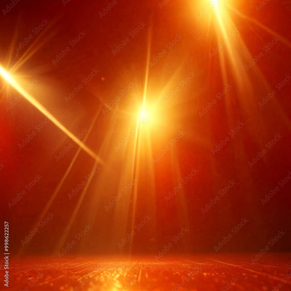 Leinwandbilder a dramatic lighting setup with bright, focused light beams shining down on a reflective surface, cre