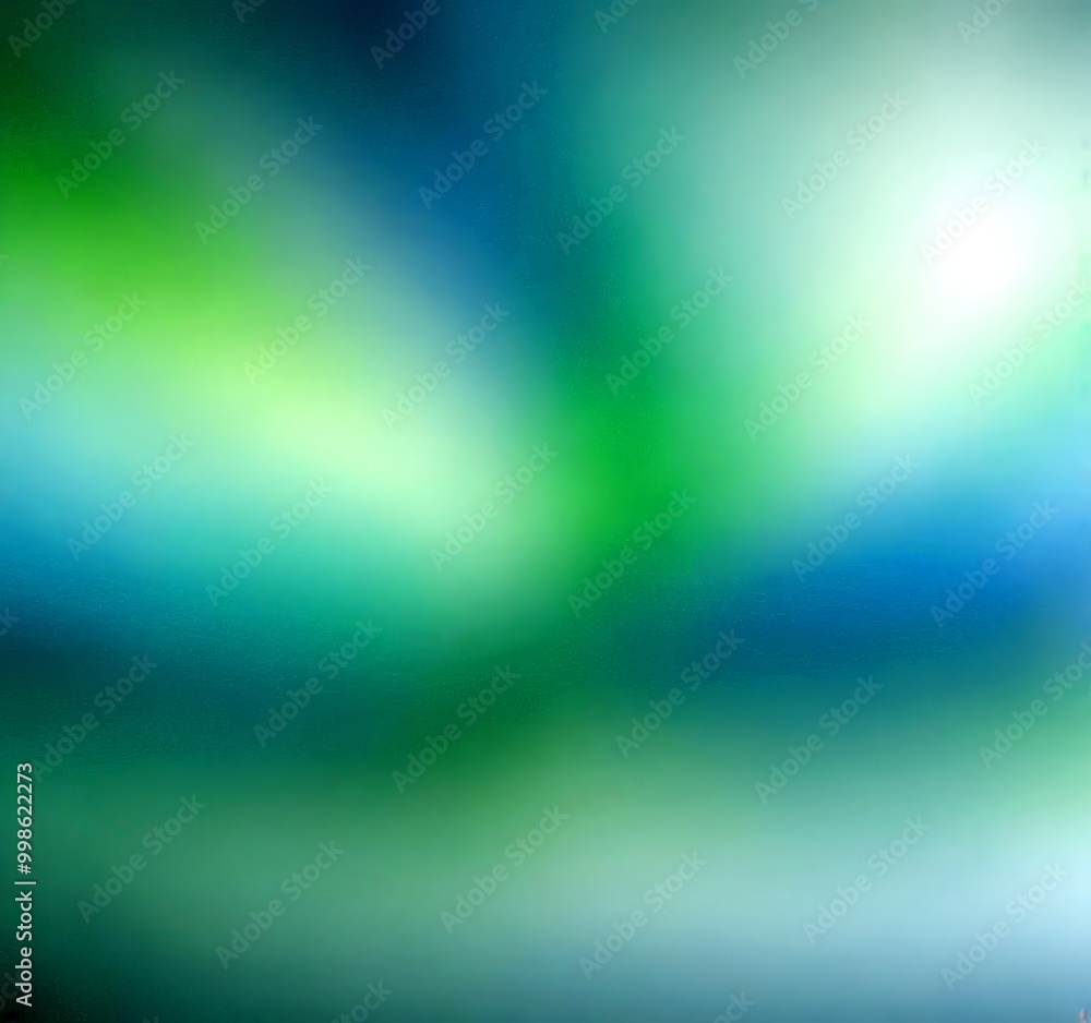 Poster a blurred, abstract representation gradient background, with a gradient transitioning from green to blue, and then to white