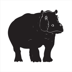 rhino on white background cartoon, animal, vector, illustration, mammal, wild, hippo, rhino, wildlife, bear, nature, zoo, hippopotamus, rhinoceros, art, fun, safari, drawing, comic, elephant, animals,