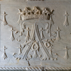 France - Blois - Château de Blois - Anne of Brittany Emblem Carving