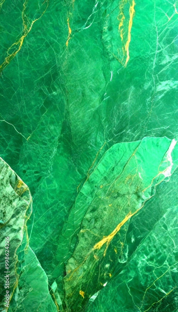 Aufkleber a close-up view green marble surface with visible cracks and veins, creating a textured and natural 