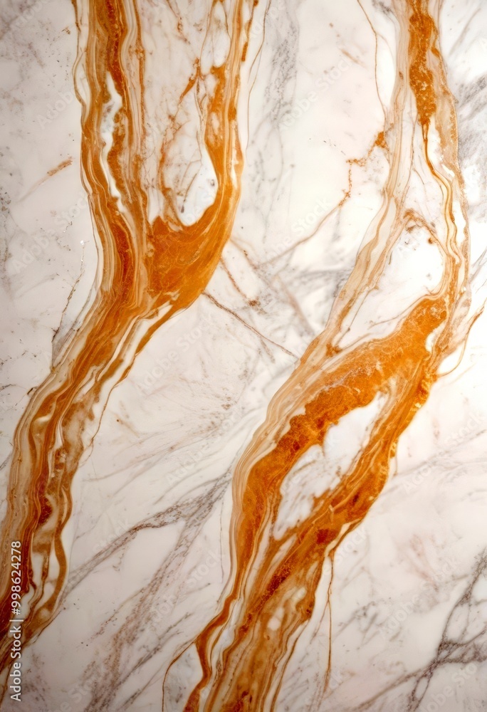 Aufkleber a close-up view marble surface with a swirling pattern of light and dark brown marble