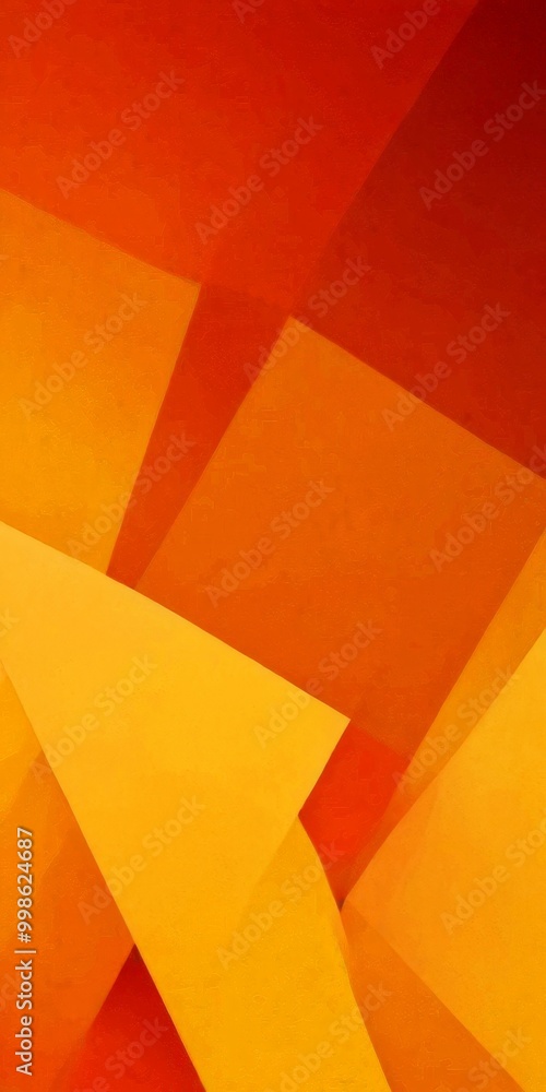 Aufkleber a vibrant abstract composition of overlapping geometric shapes in shades of orange and yellow, creating a dynamic and visually striking pattern