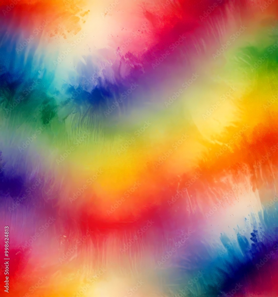 Aufkleber a vibrant tie-dye pattern with a gradient of colors, transitioning from warm hues at the top to cool tones at the bottom The colors are vivid and vivid, creating a