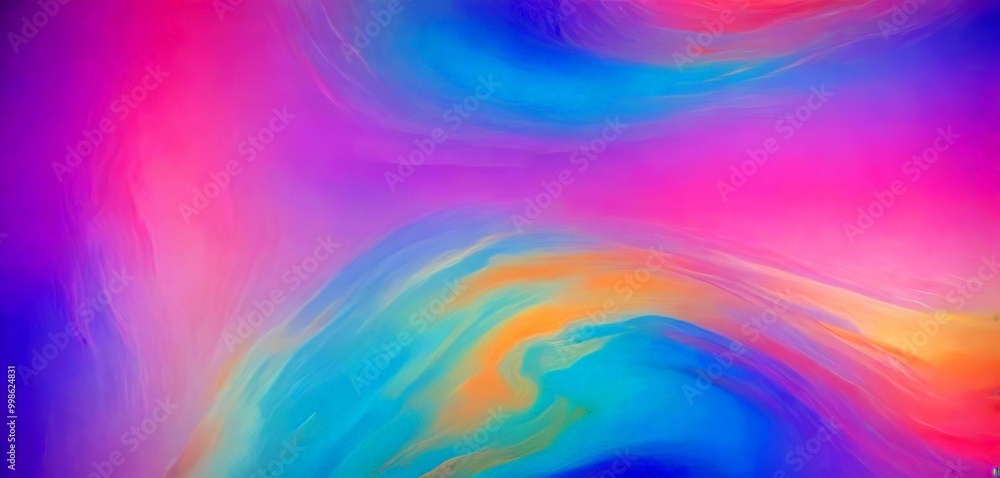Poster a vibrant abstract background with a gradient of pastel colors, including pink, blue, and yellow, cr