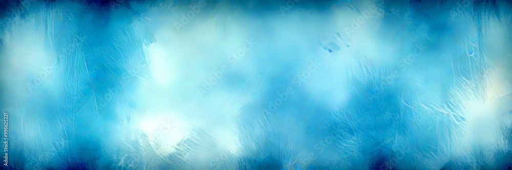Poster a textured blue background with a gradient effect, featuring a mix of white and blue hues