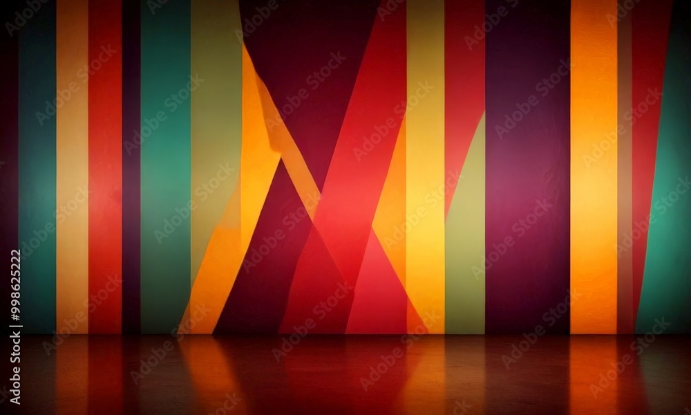 Aufkleber a vibrant abstract background with vertical stripes in various colors, including red, orange, yellow
