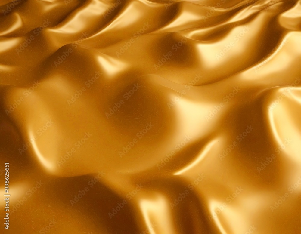 Aufkleber a close-up view shiny, golden fabric surface with a wave-like texture, creating a visually appealing