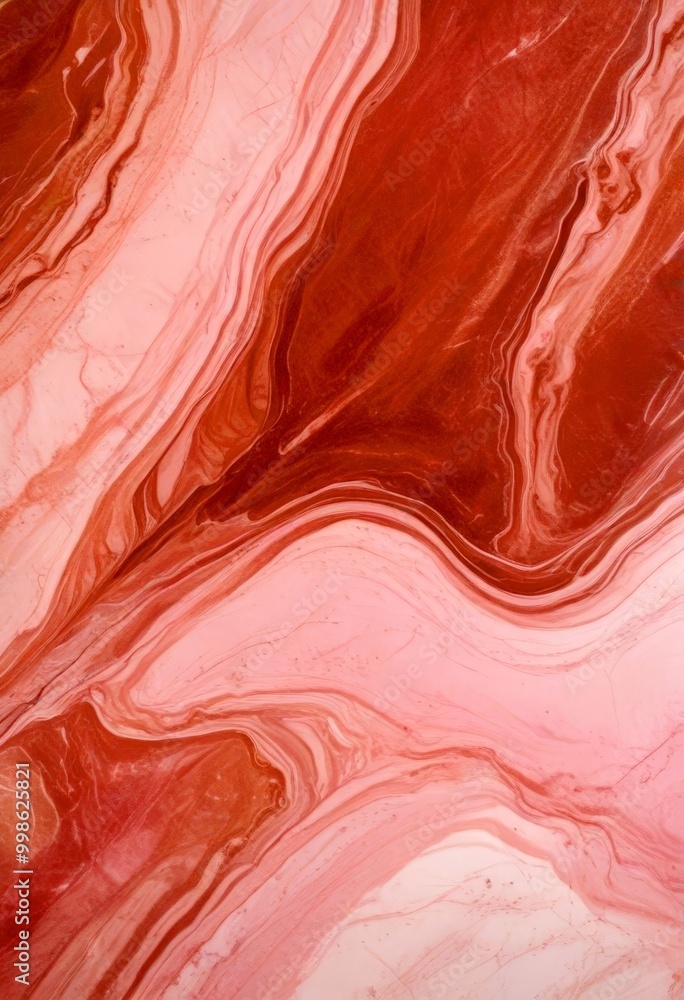 Poster a marble-like abstract pattern with swirling, marbled textures in shades of pink and brown
