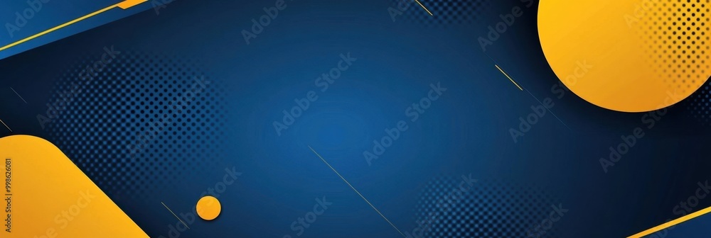 Canvas Prints blue and yellow background with abstract geometric shapes for digital technology or business banner 