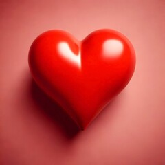 Fototapeta premium A red heart-shaped object is centered against a pink background