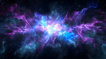 Fototapeta premium Futuristic Plasma Bomb Explosion with Glowing Energy Waves