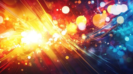 Obraz premium Abstract innovation background with bold colors, dynamic shapes, and light beams, capturing the essence of creativity and forward-thinking