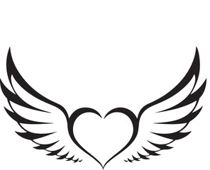 Obraz premium Heart with wings vector image
