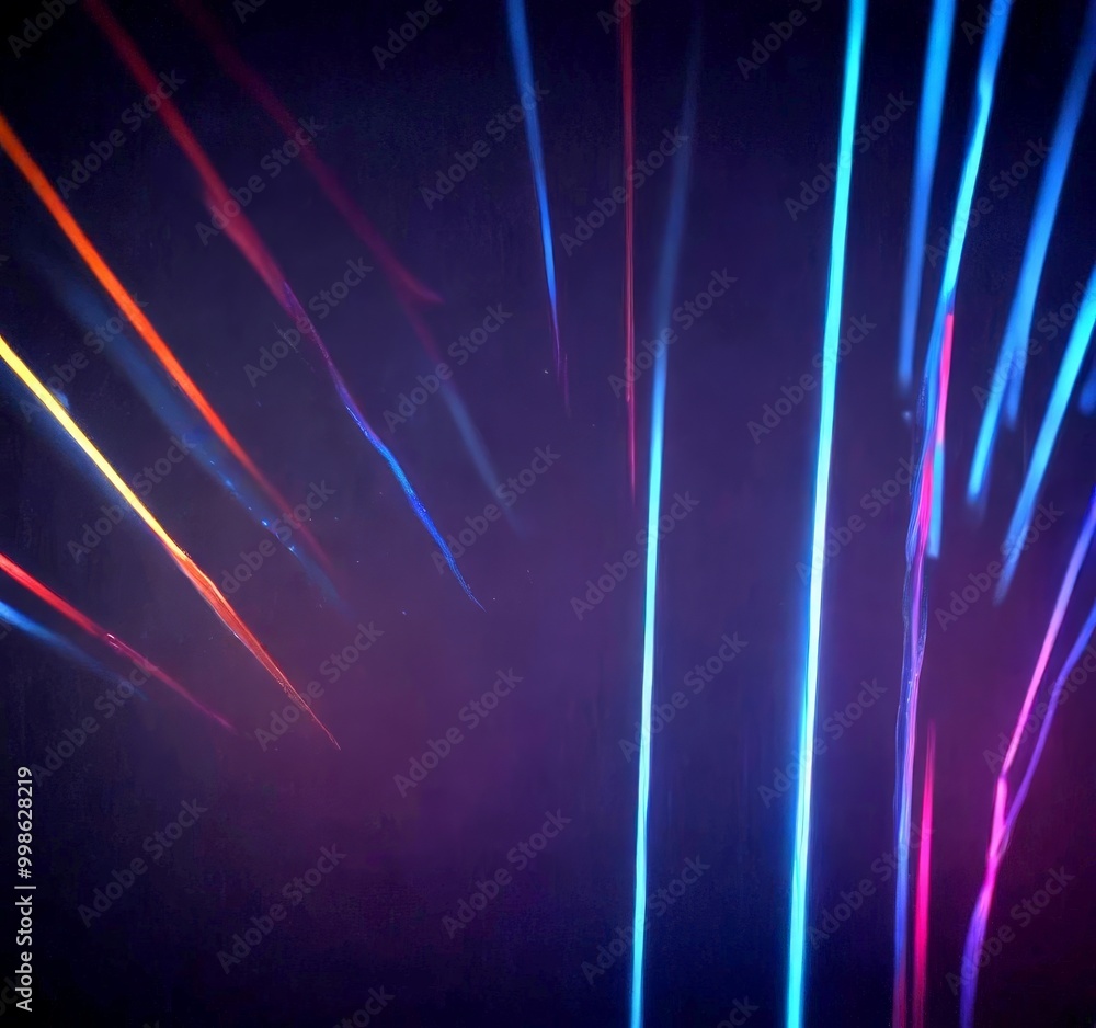 Leinwandbilder a close-up view vibrant display of colorful lights, with the lights appearing to be in motion, creating a dynamic and visually striking effect